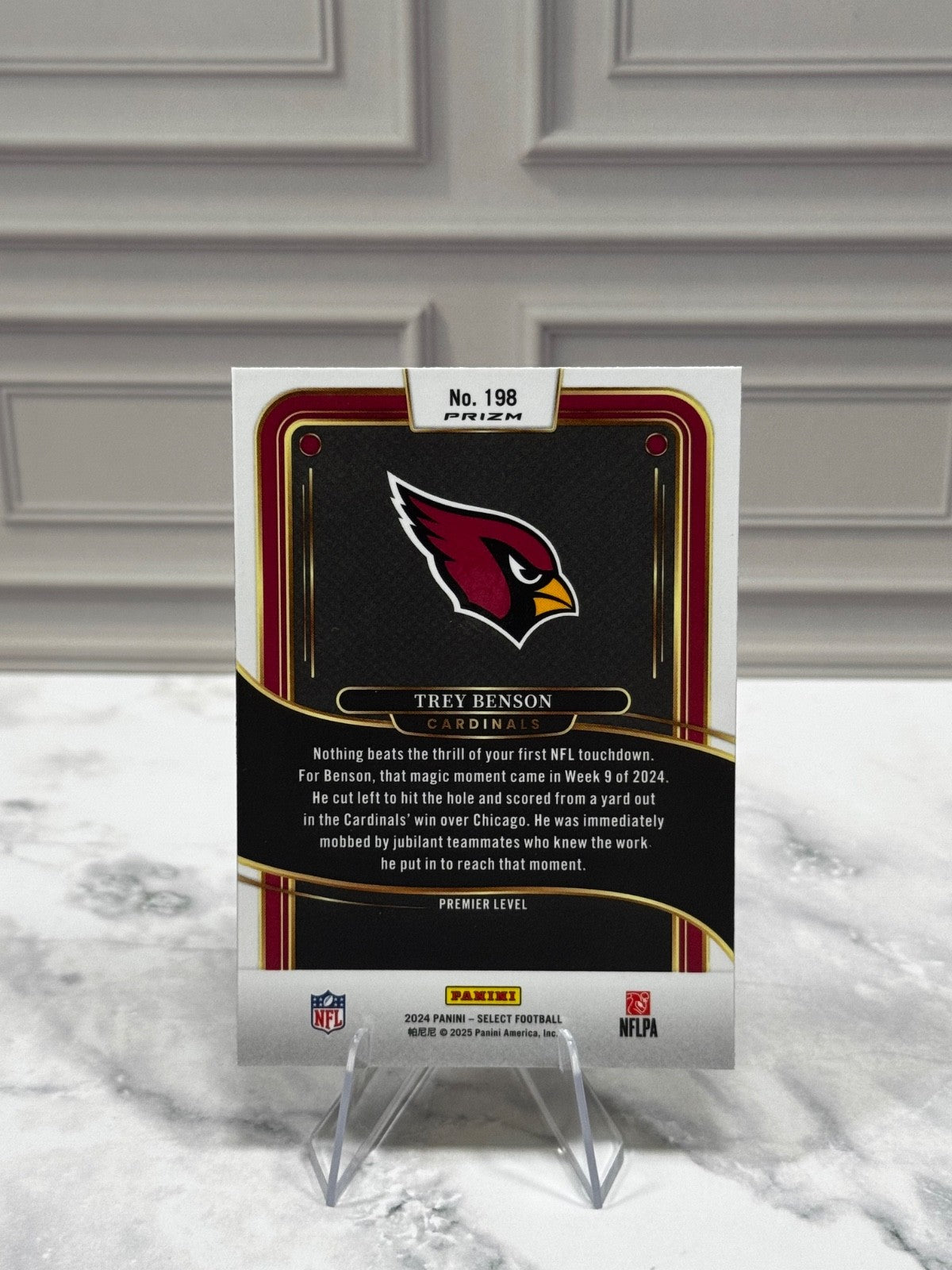 2024 Panini Select - Premier Level Trey Benson #198 Red & Yellow Shock (RC)