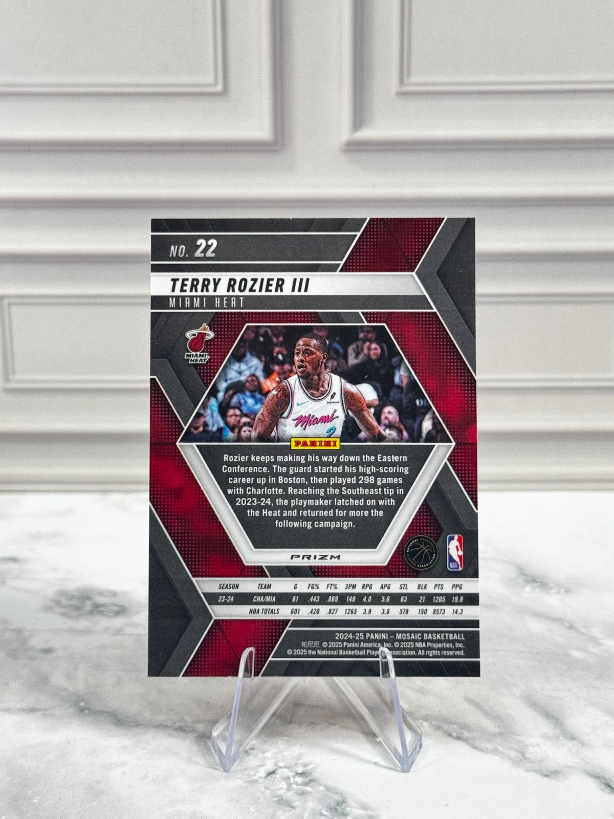 2024-25 Panini Mosaic - Terry Rozier #22 Reactive Yellow Mosaic Prizm