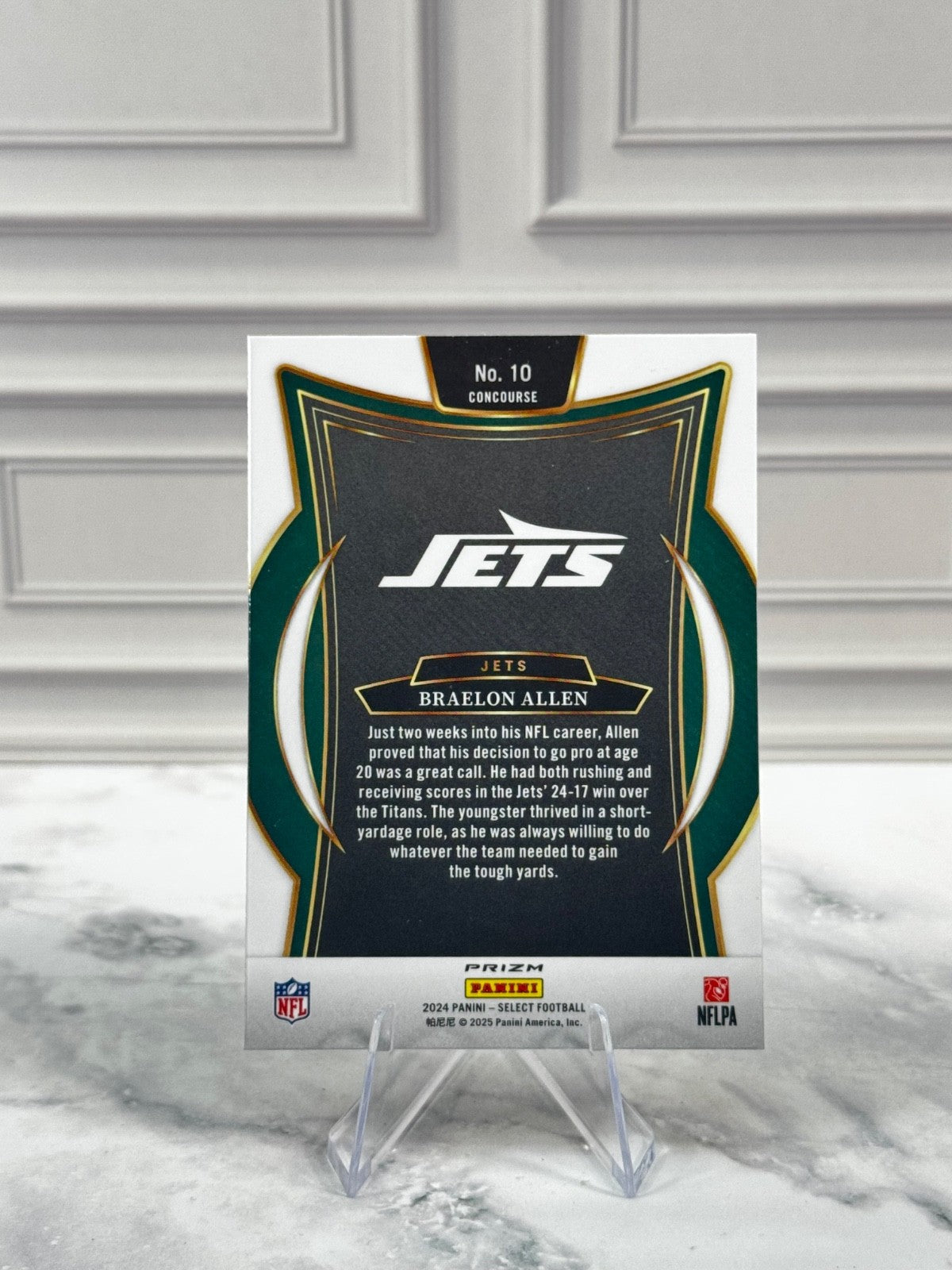 2024 Panini Select - Concourse Braelon Allen #10 Black & Green Shock Prizm (RC)