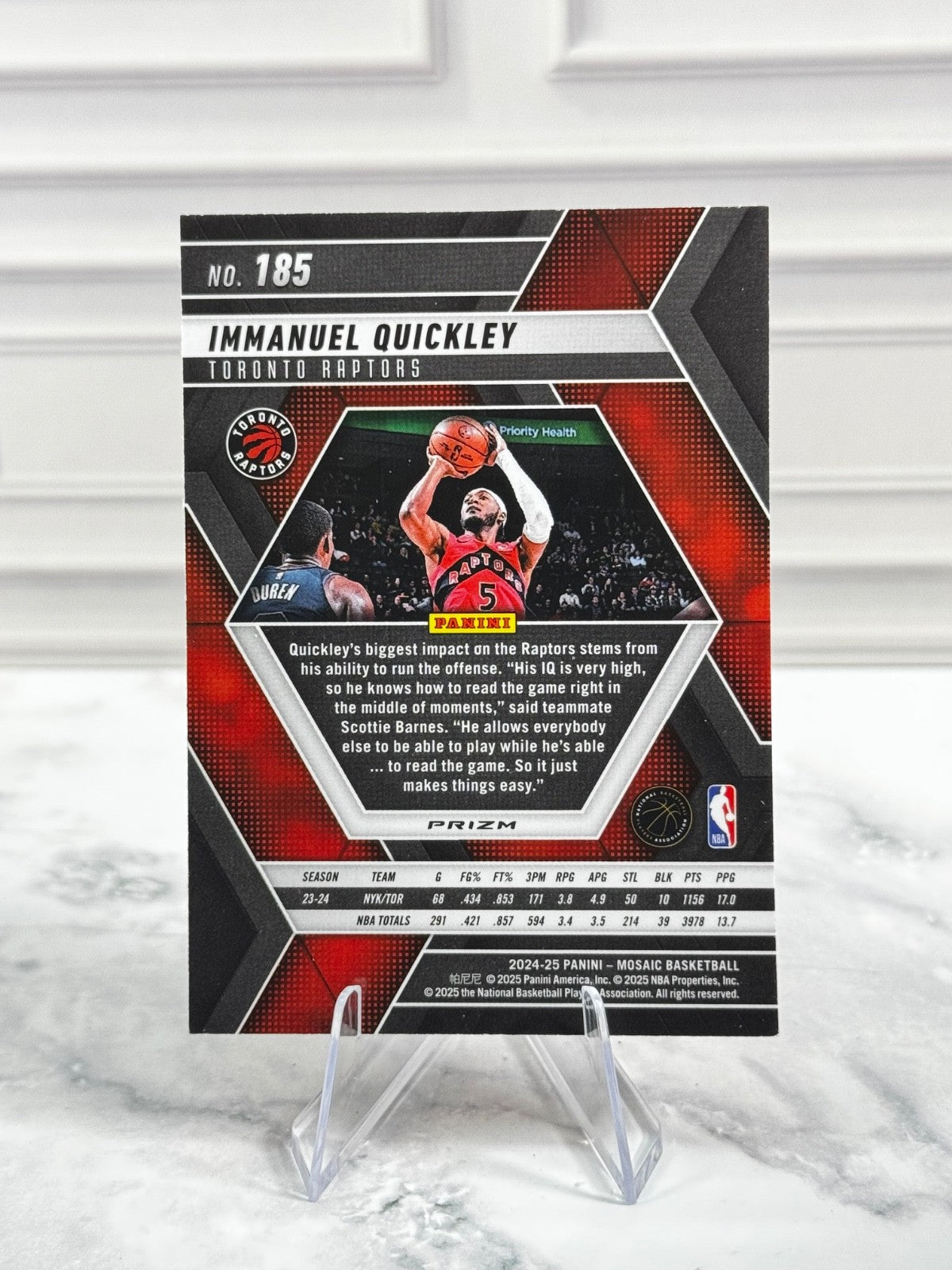 2024-25 Panini Mosaic - Immanuel Quickley #185 Silver Prizm