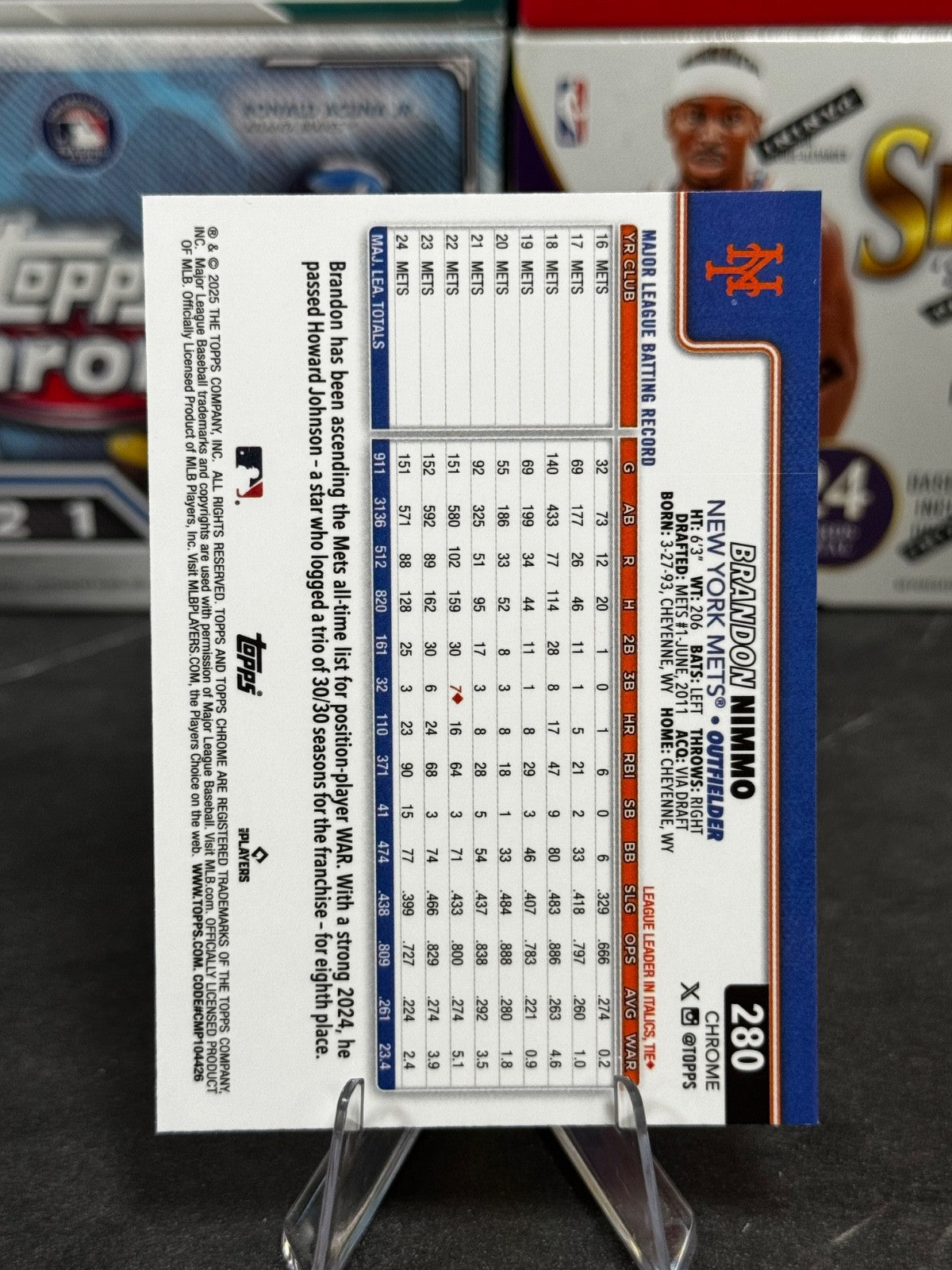 2025 Topps Chrome - #280 Brandon Nimmo Aqua Refractor /299