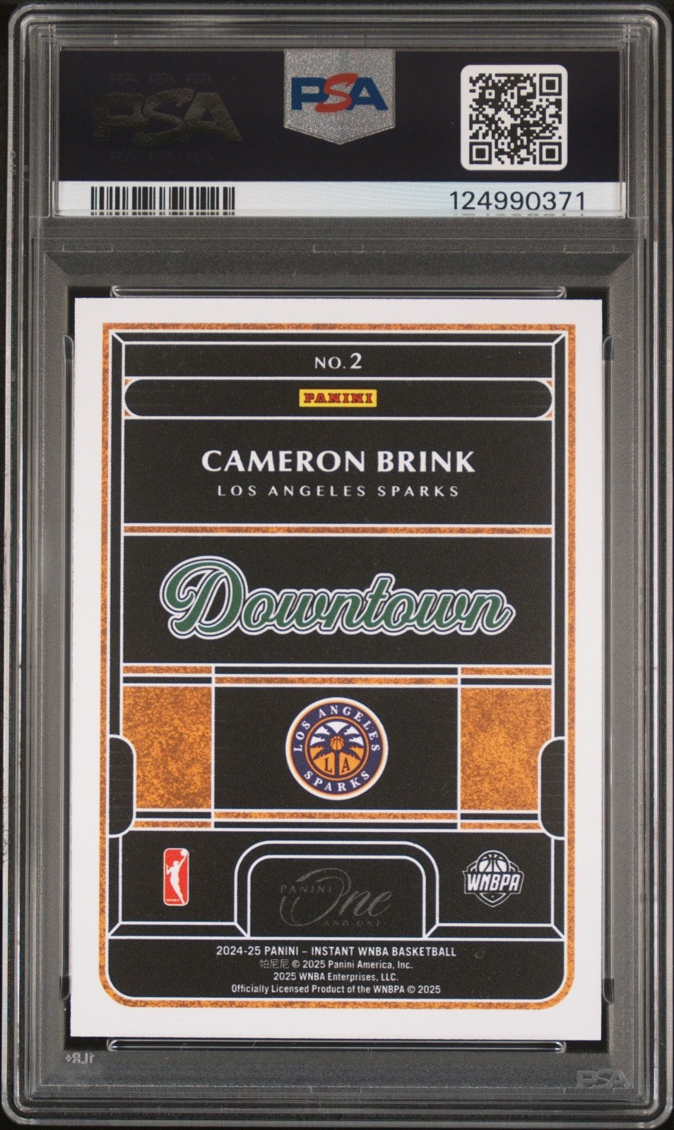 2024 PANINI RC ROYALTY WNBA DOWNTOWN #2 CAMERON BRINK ROOKIE RC PSA 10