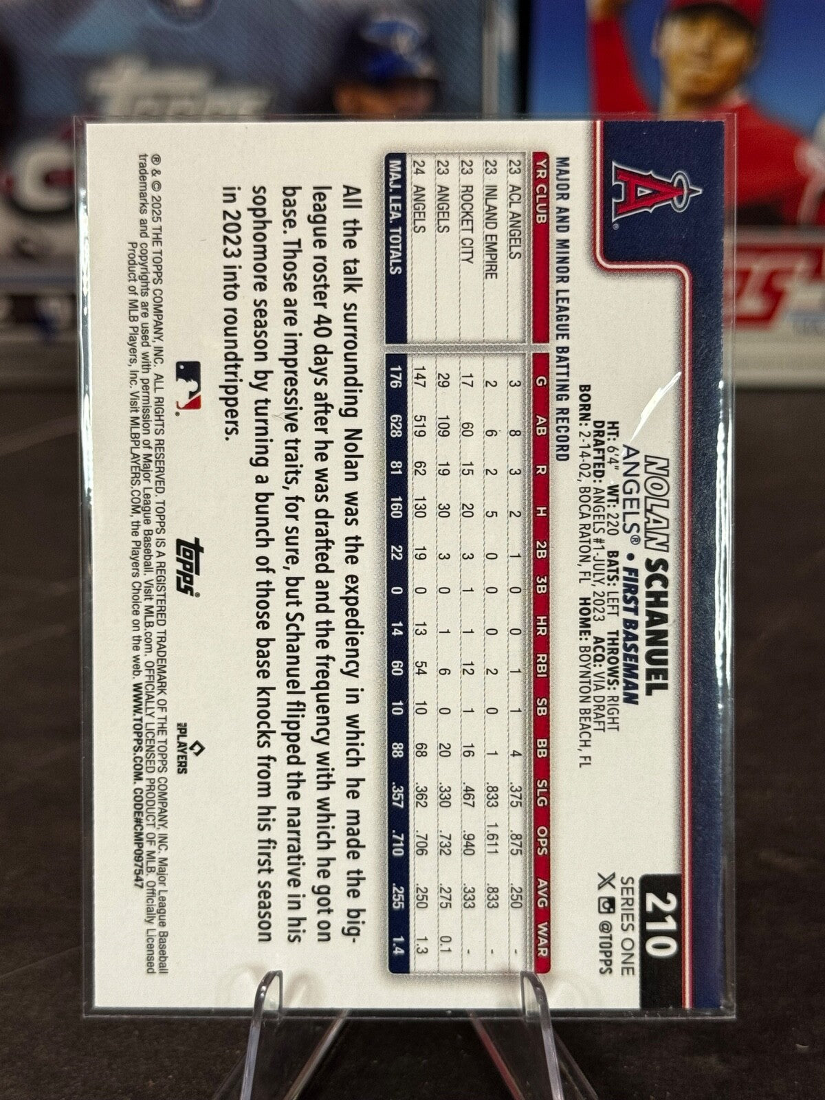 2025 Topps Series 1 - Future Stars Nolan Schanuel #210 Sandglitter