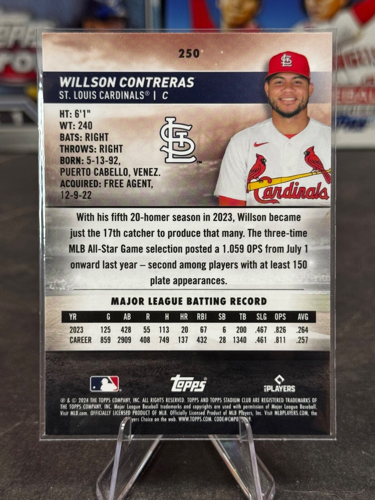 2024 Topps Stadium Club - Willson Contreras #250 Chrome
