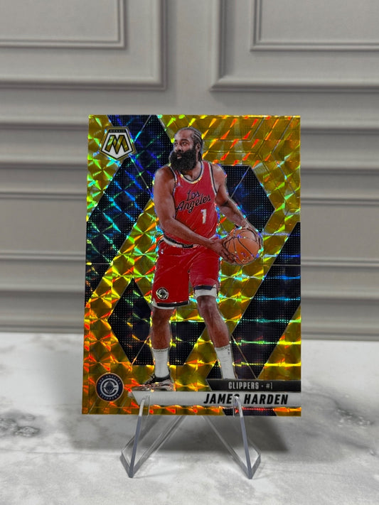 2024-25 Panini Mosaic - James Harden #42 Reactive Yellow Mosaic Prizm
