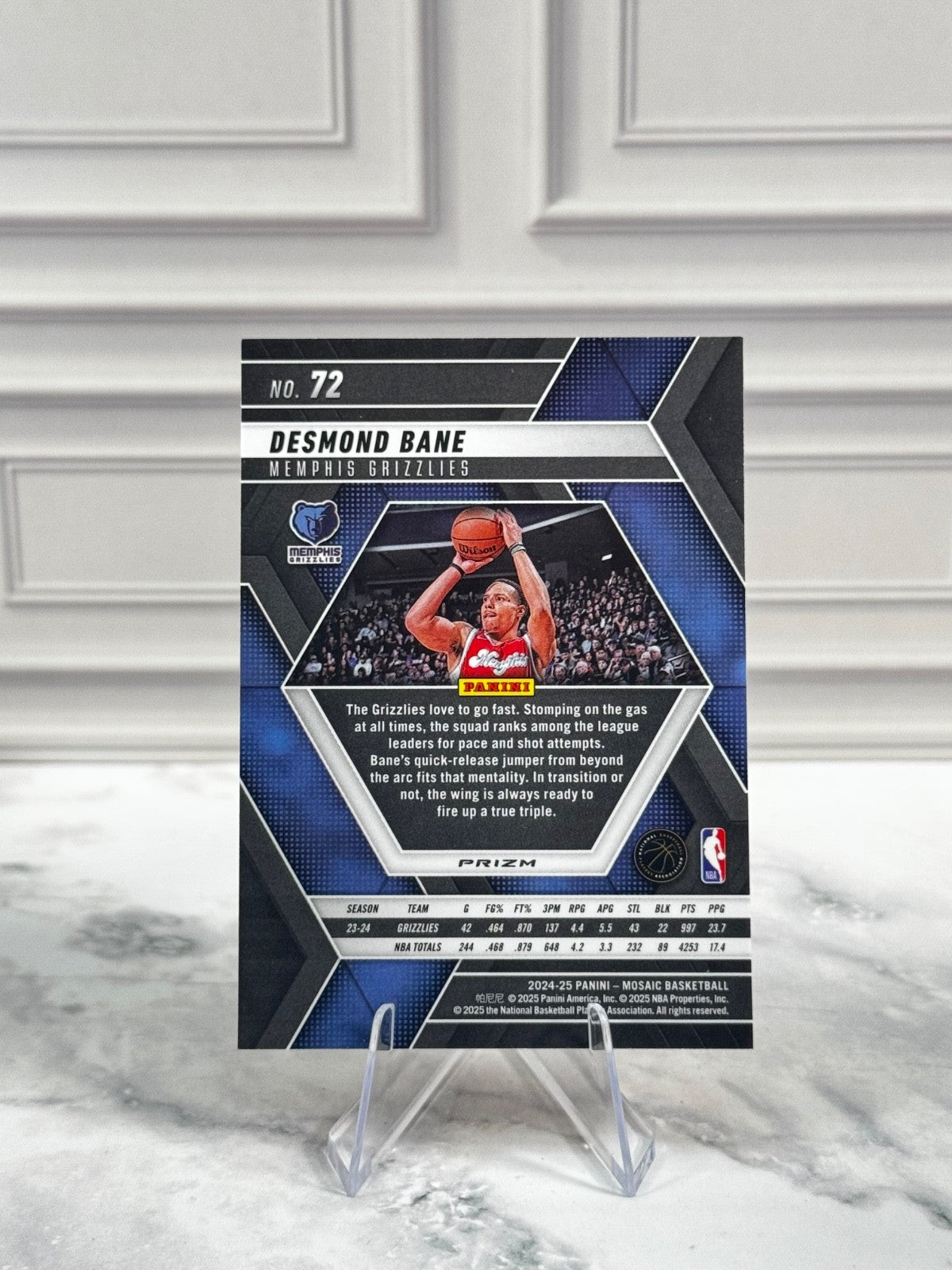 2024-25 Panini Mosaic - Desmond Bane #72 Reactive Yellow Mosaic Prizm