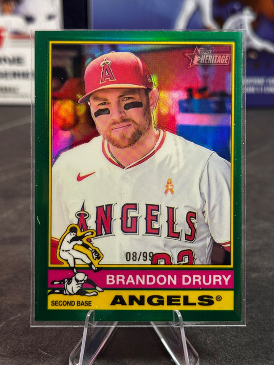 2025 Topps Heritage - Brandon Drury #283 Green Chrome /99