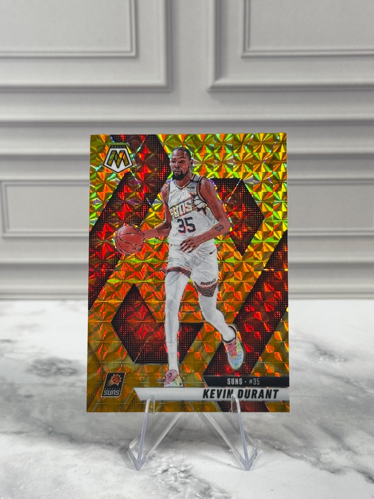 2024-25 Panini Mosaic - Kevin Durant #112 Reactive Yellow Mosaic Prizm