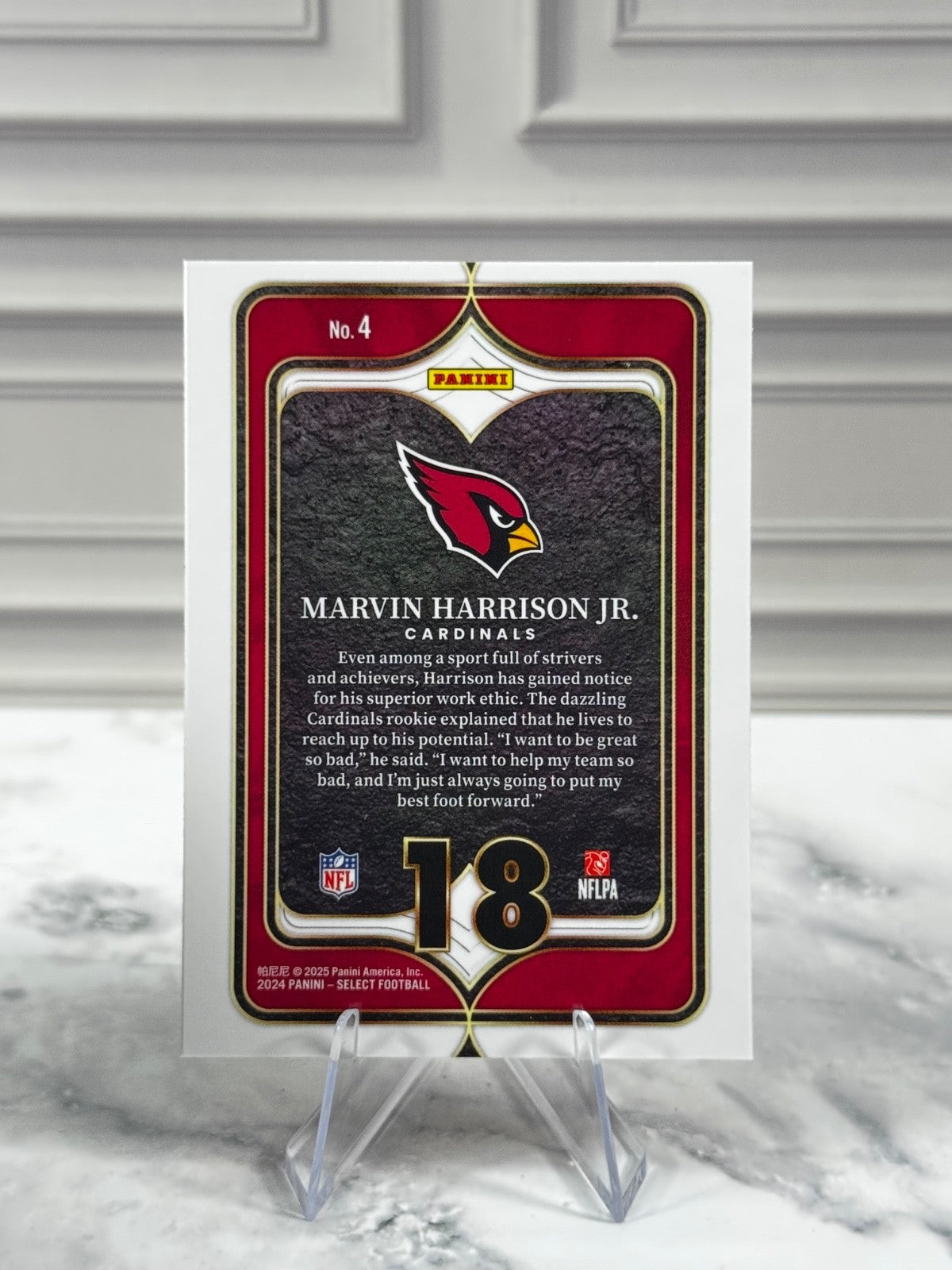 2024 Panini Select - Select Numbers Marvin Harrison Jr. #4 (RC)