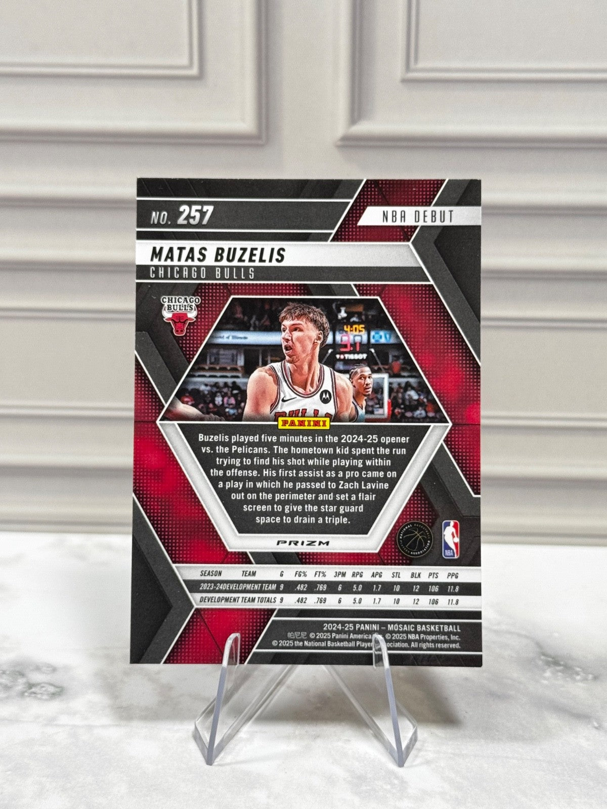 2024-25 Panini Mosaic - NBA Debut Matas Buzelis #257 Reactive Yellow Prizm (RC)