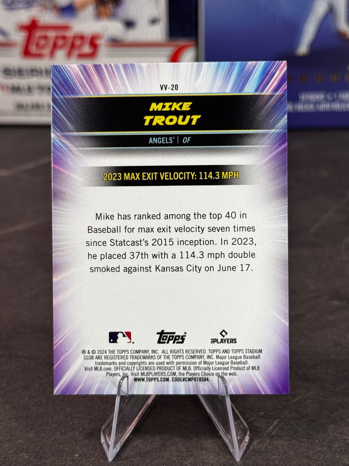 2024 Topps Stadium Club - Virtuosos of Velocity Mike Trout #VV-20
