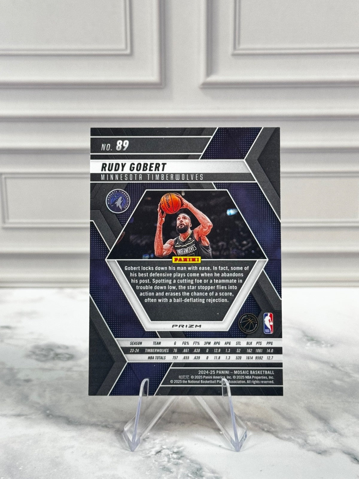 2024-25 Panini Mosaic - Rudy Gobert #89 Reactive Yellow Mosaic Prizm