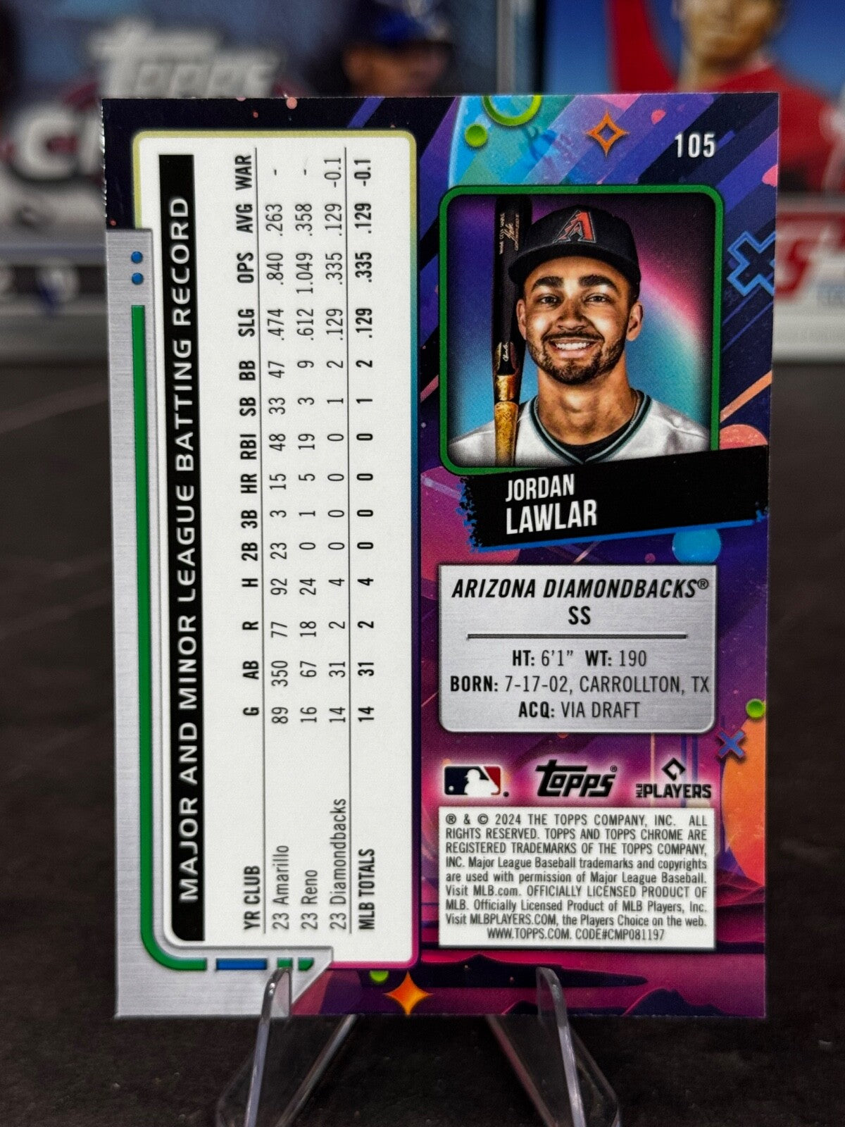 2024 Topps Cosmic Chrome - Jordan Lawlar #105 (RC)