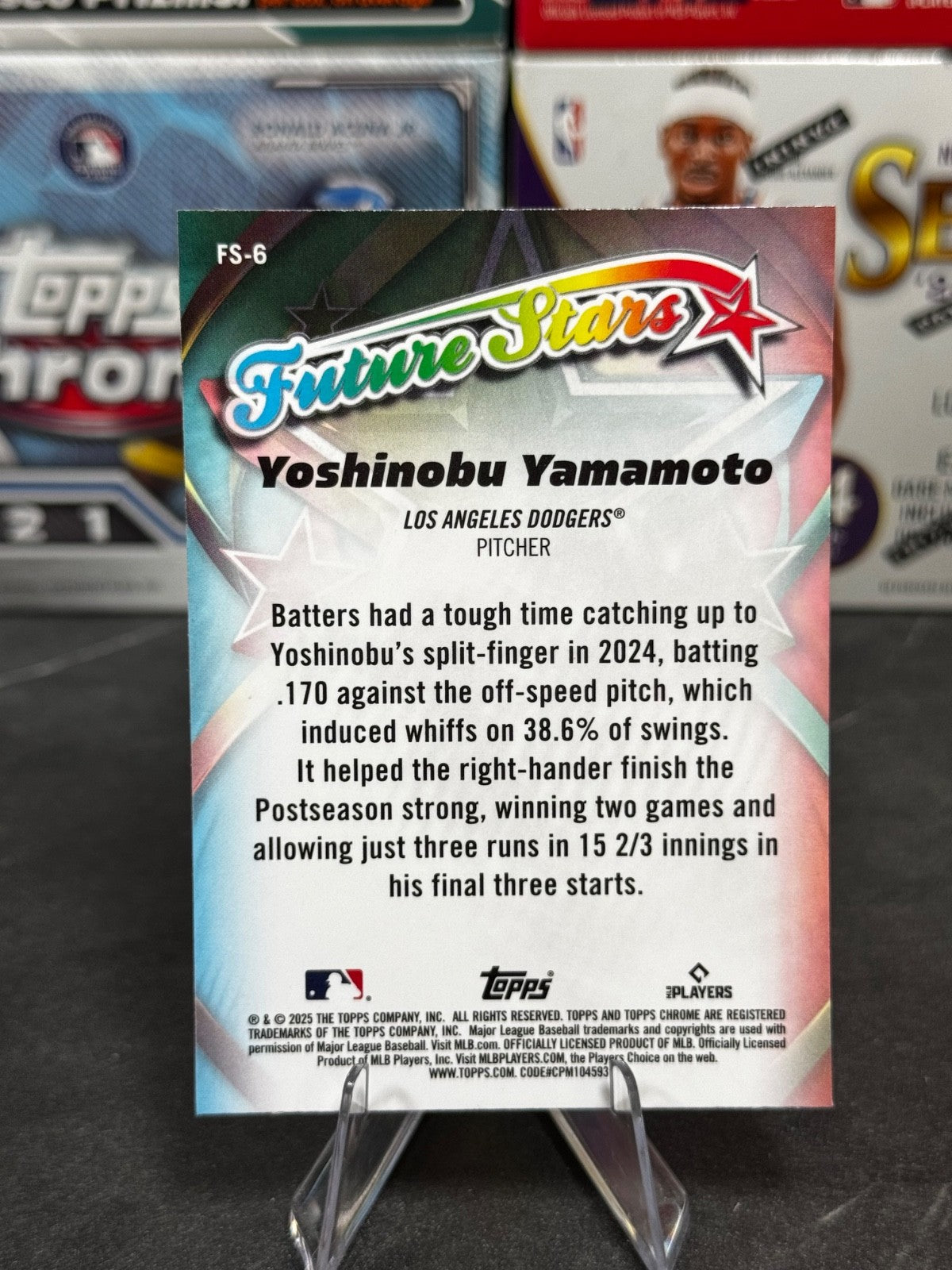2025 Topps Chrome - #FS-6 Yoshinobu Yamamoto Future Stars