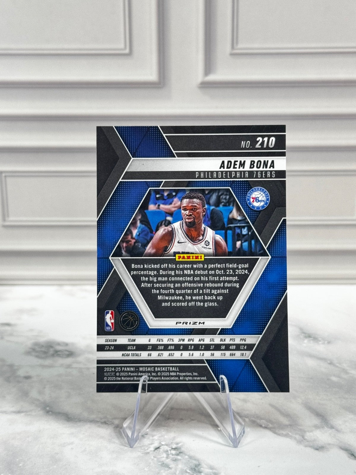 2024-25 Panini Mosaic - Rookies Adem Bona #210 Mosaic Prizm (RC)