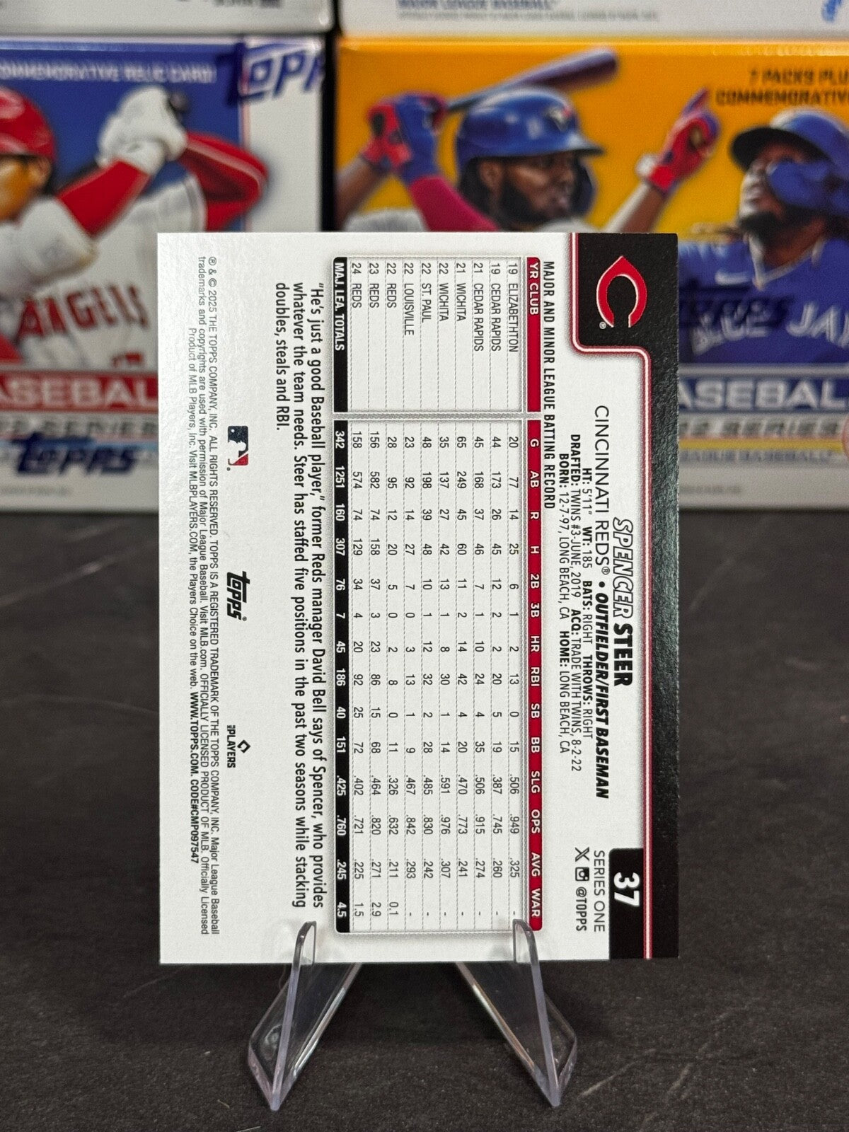 2025 Topps Series 1 - Spencer Steer #37 Confetti Sparkle