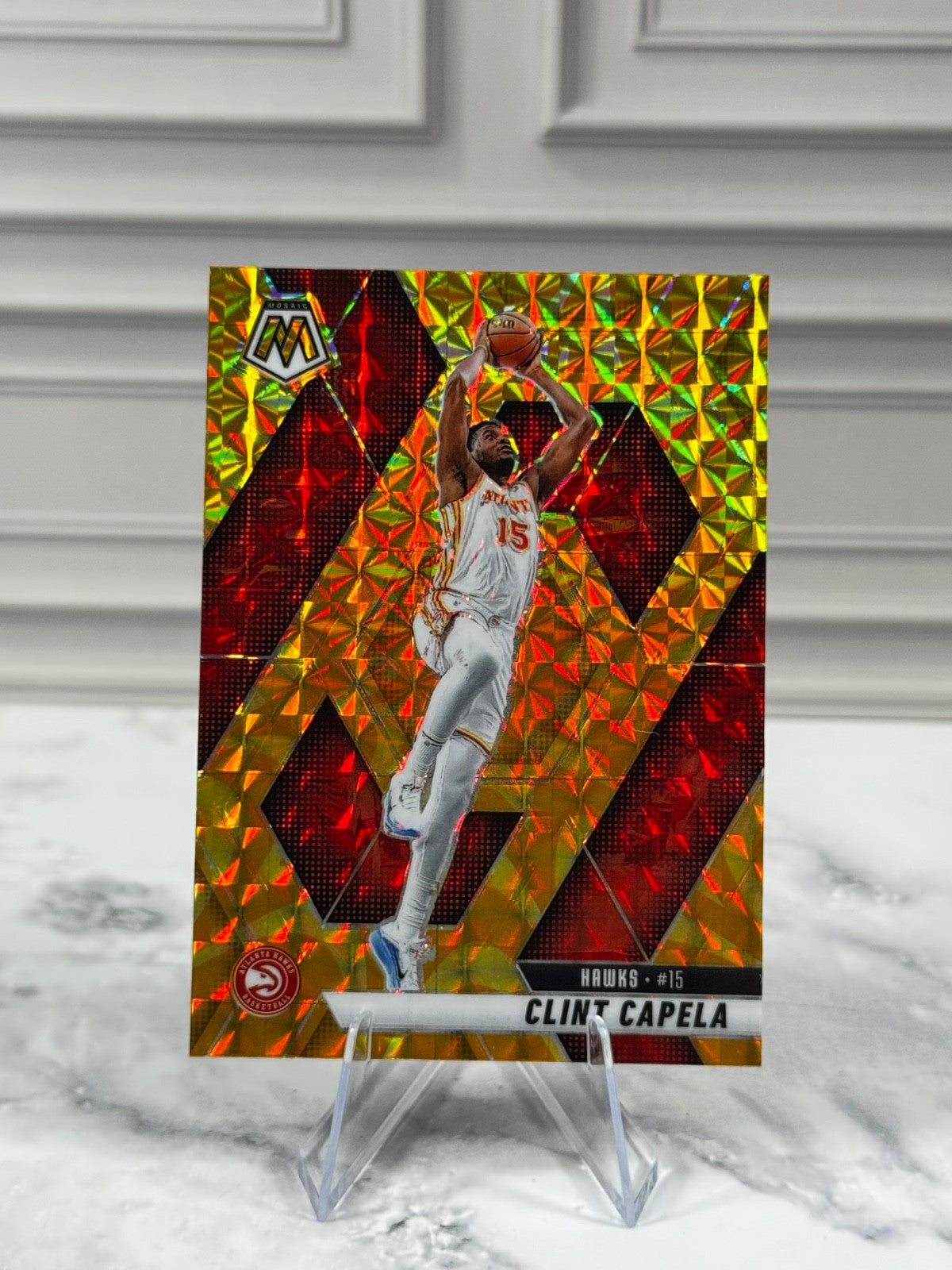 2024-25 Panini Mosaic - Clint Capela #173 Reactive Yellow Mosaic Prizm
