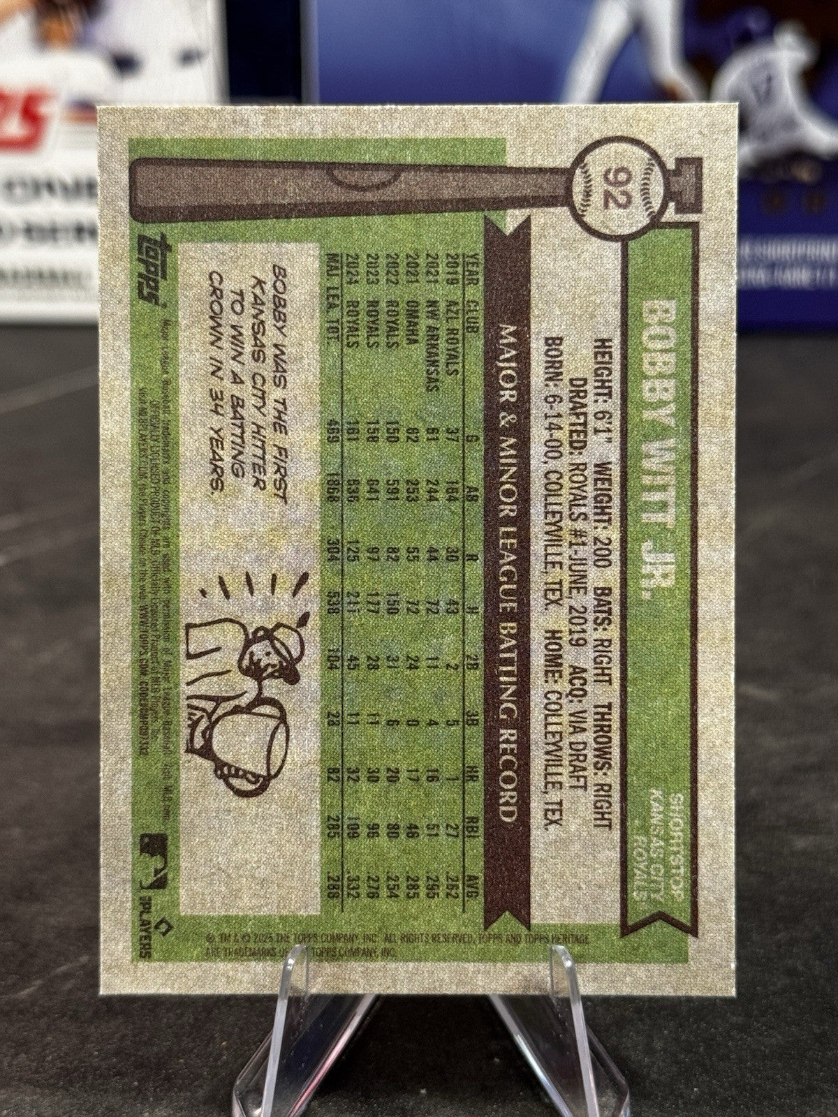 2025 Topps Heritage - Bobby Witt Jr. (#92) Royals