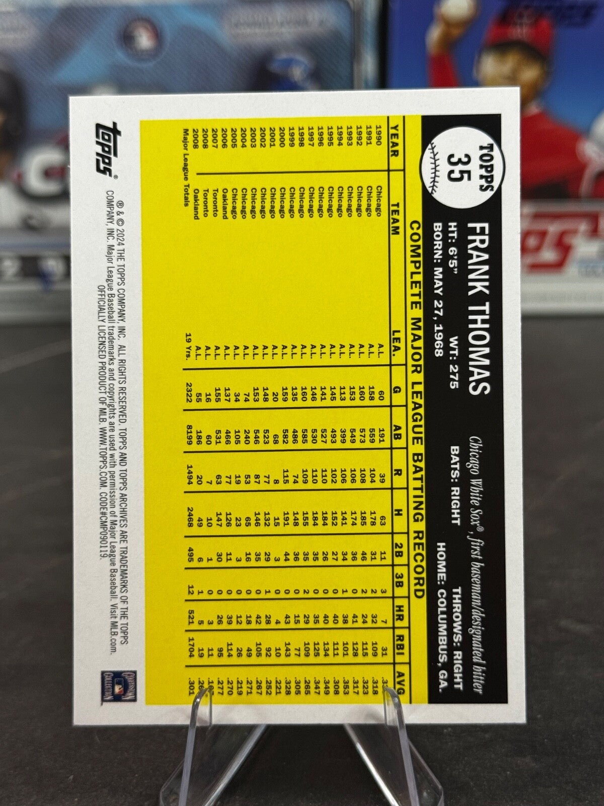 2024 Topps Archives - 1961 Topps Frank Thomas #35 Black Foilboard