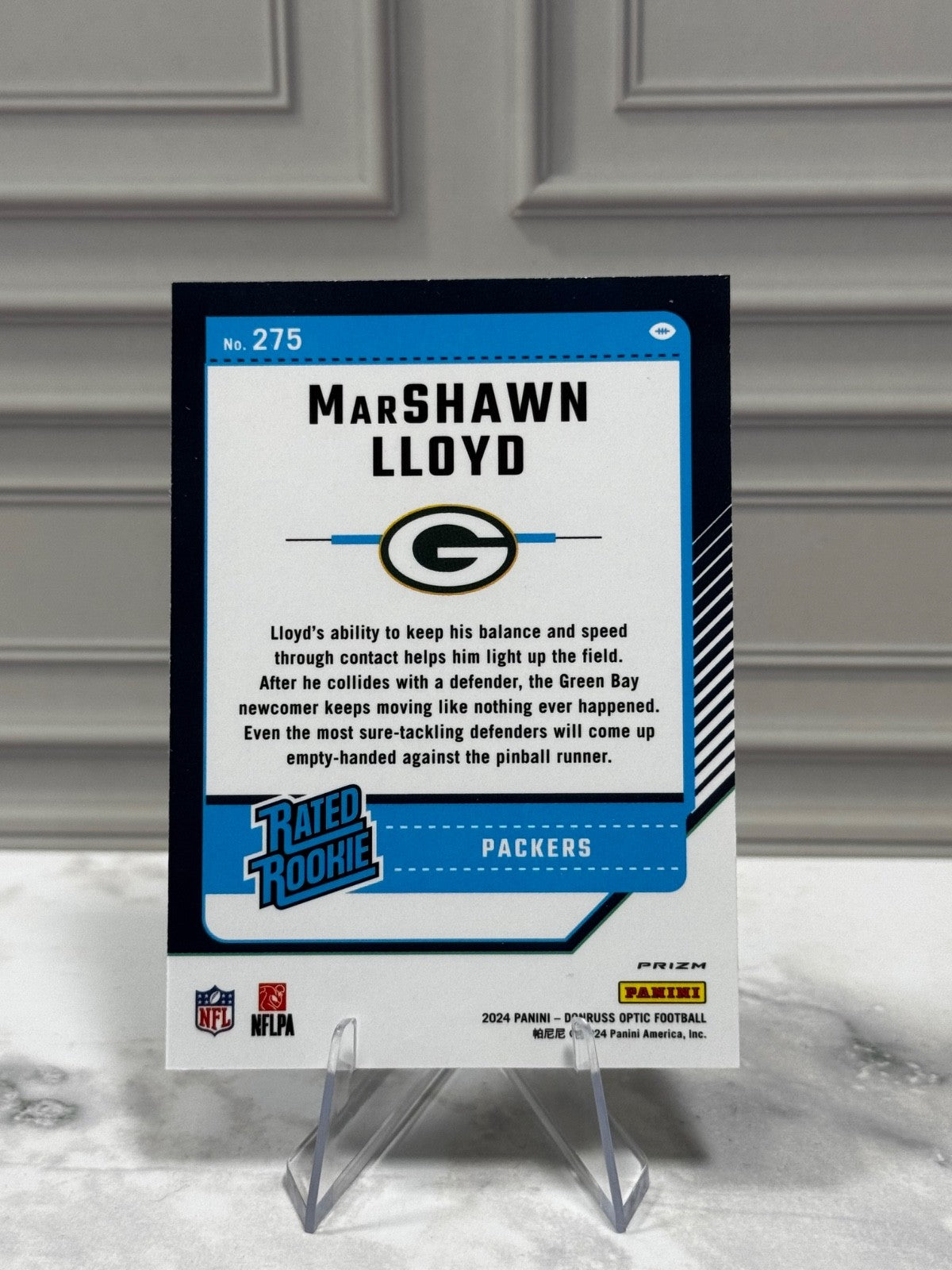 2024 Panini Donruss Optic - #275 MarShawn Lloyd Purple Scope Prizm
