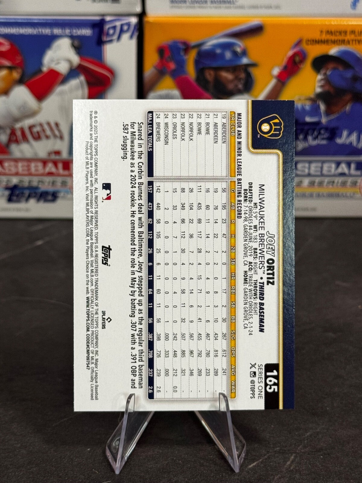 2025 Topps Series 1 - Joey Ortiz #165 Confetti Sparkle