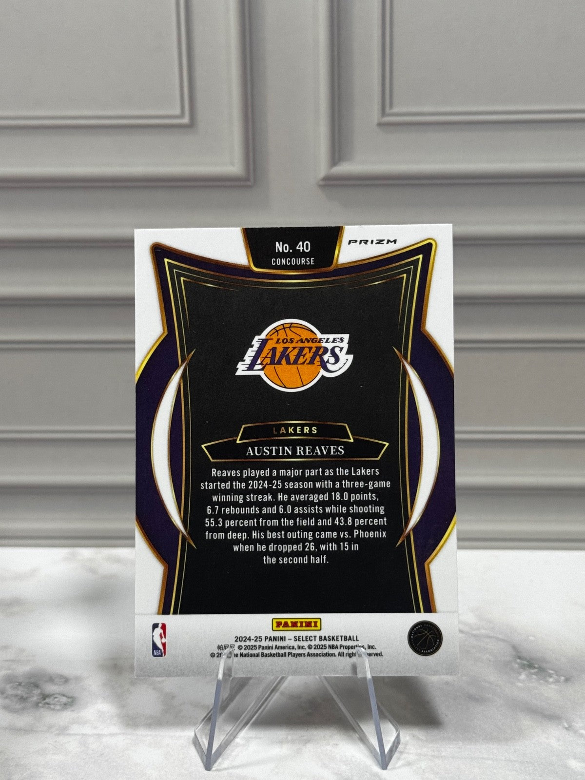 2024-25 Panini Select - Concourse Level Austin Reaves #40 Red Cracked Ice Prizm