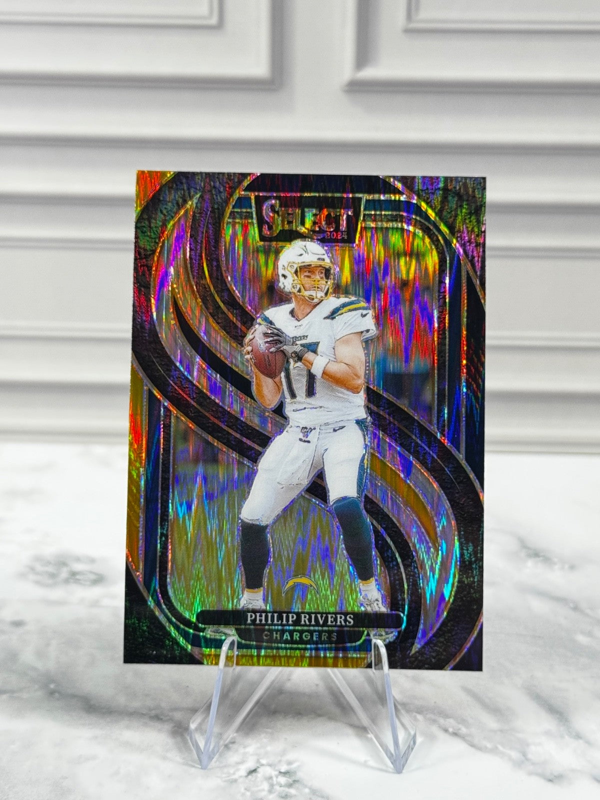 2024 Panini Select - Premier Level Philip Rivers #187 Black & Red Shock Prizm