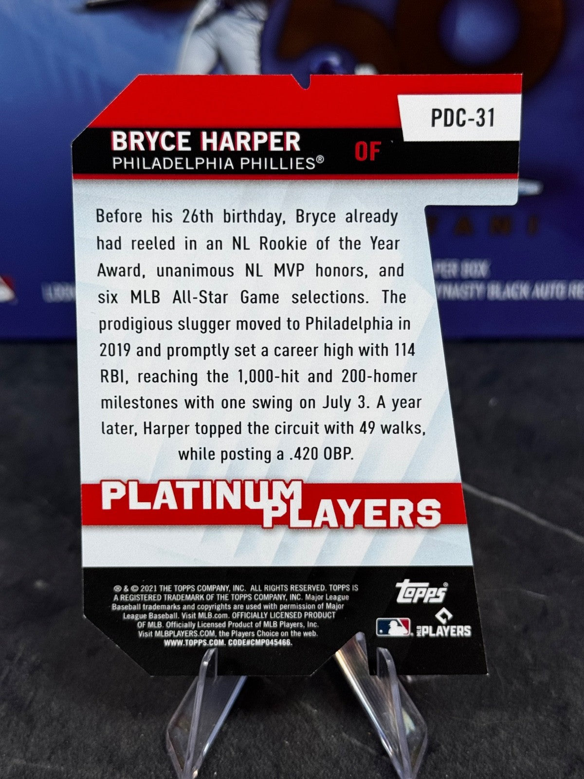 2021 Topps - Topps Platinum Players Die-Cuts Bryce Harper #PDC-31