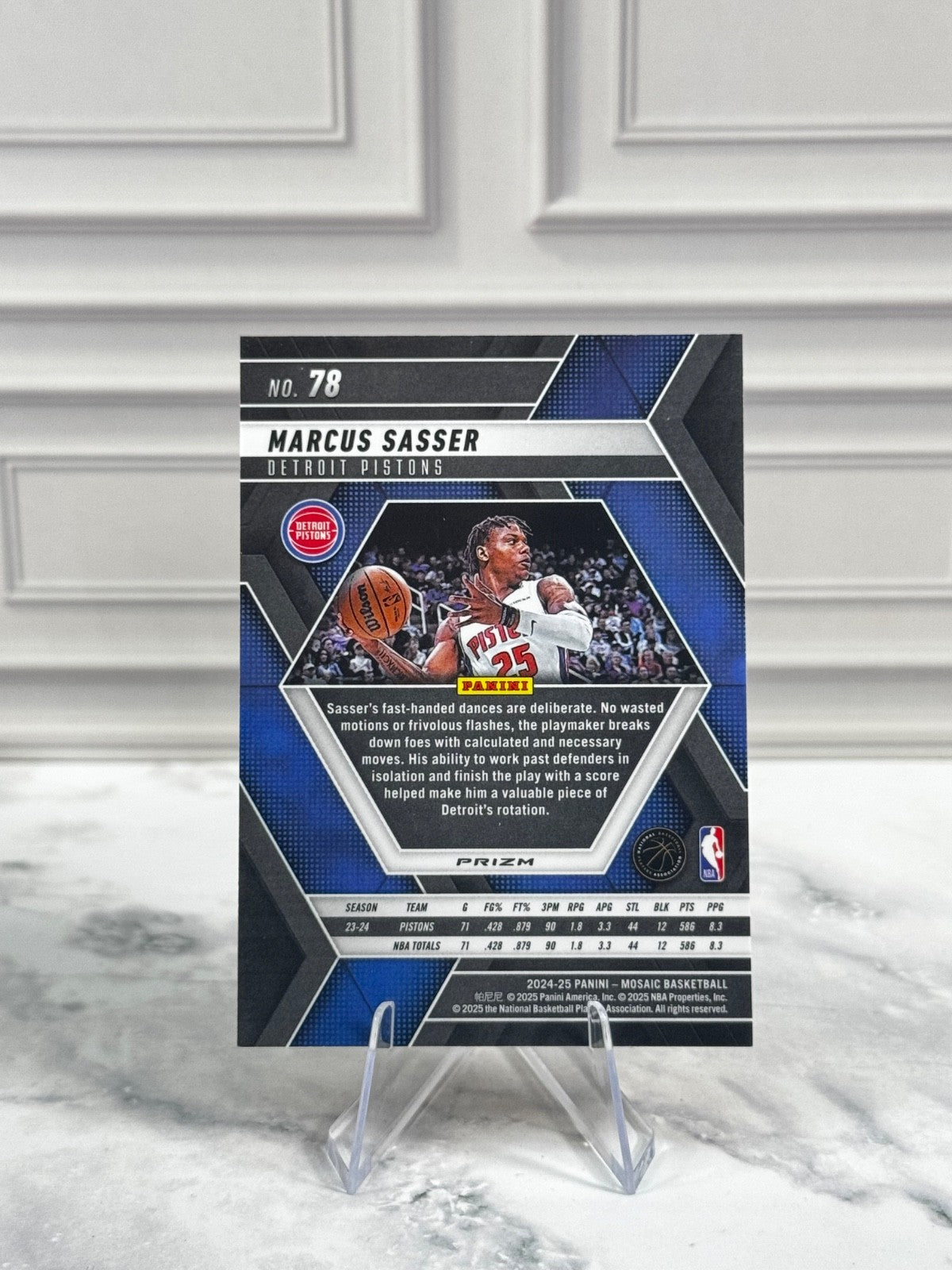 2024-25 Panini Mosaic - Marcus Sasser #78 Yellow Reactive Prizm