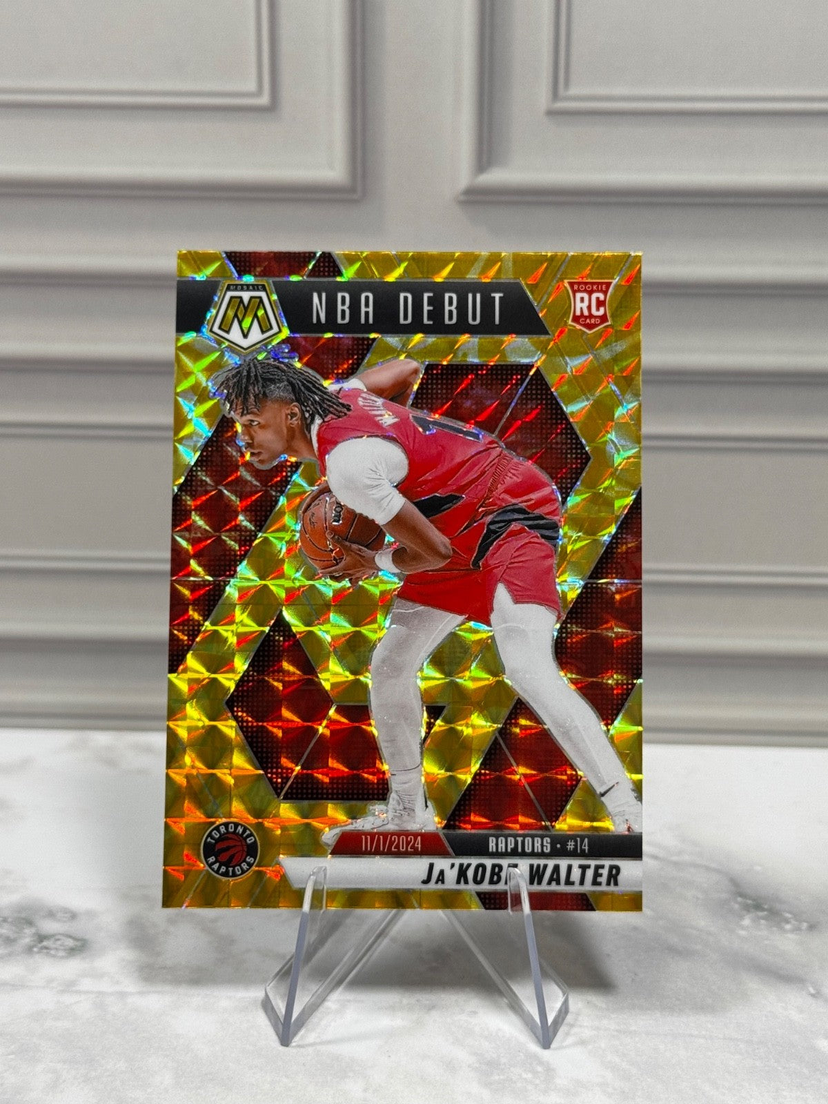 2024-25 Panini Mosaic - Ja'Kobe Walter #253 Reactive Yellow Mosaic Prizm (RC)