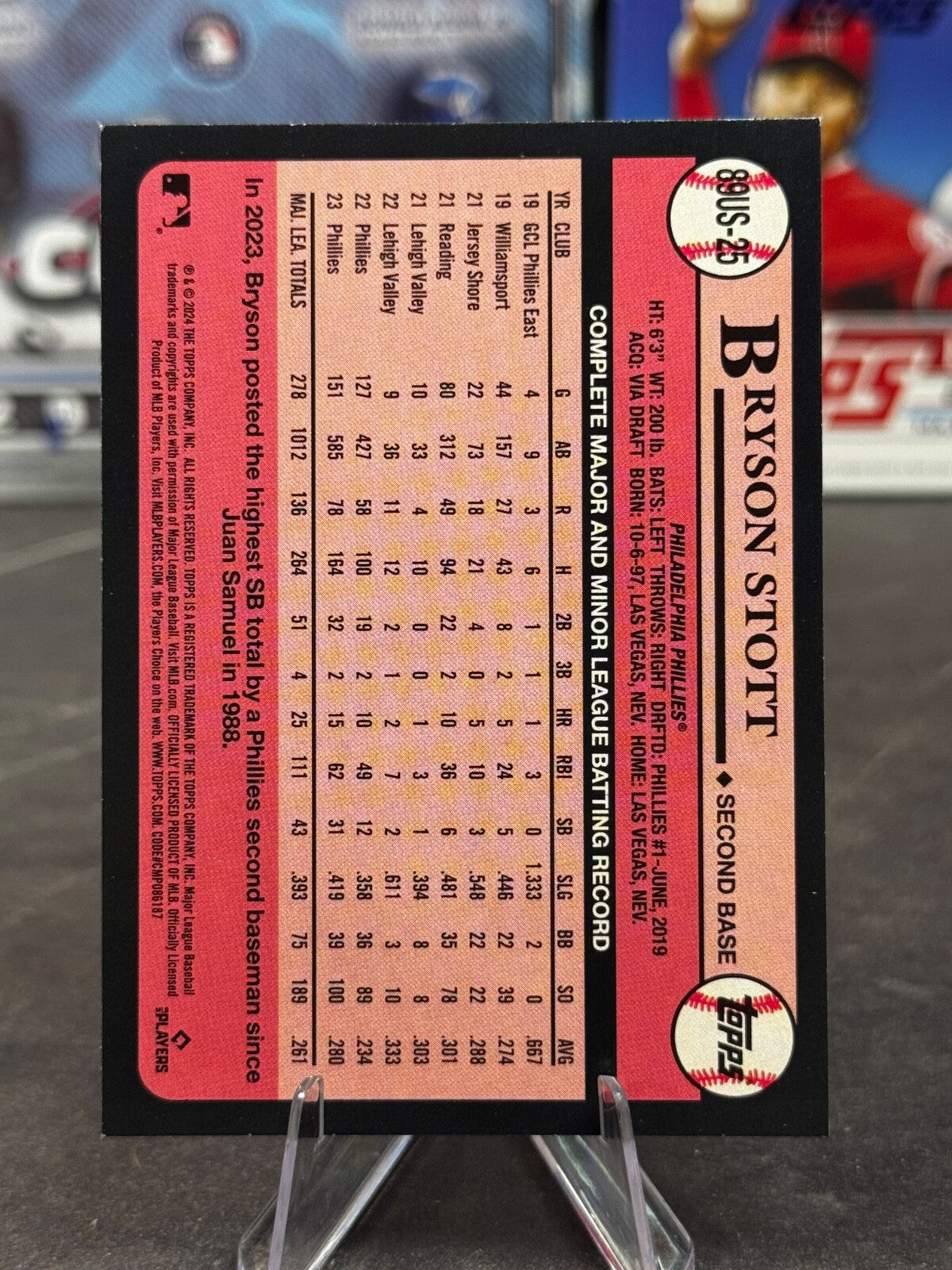 2024 Topps Update Series - 1989 Topps Baseball Bryson Stott #89US-25