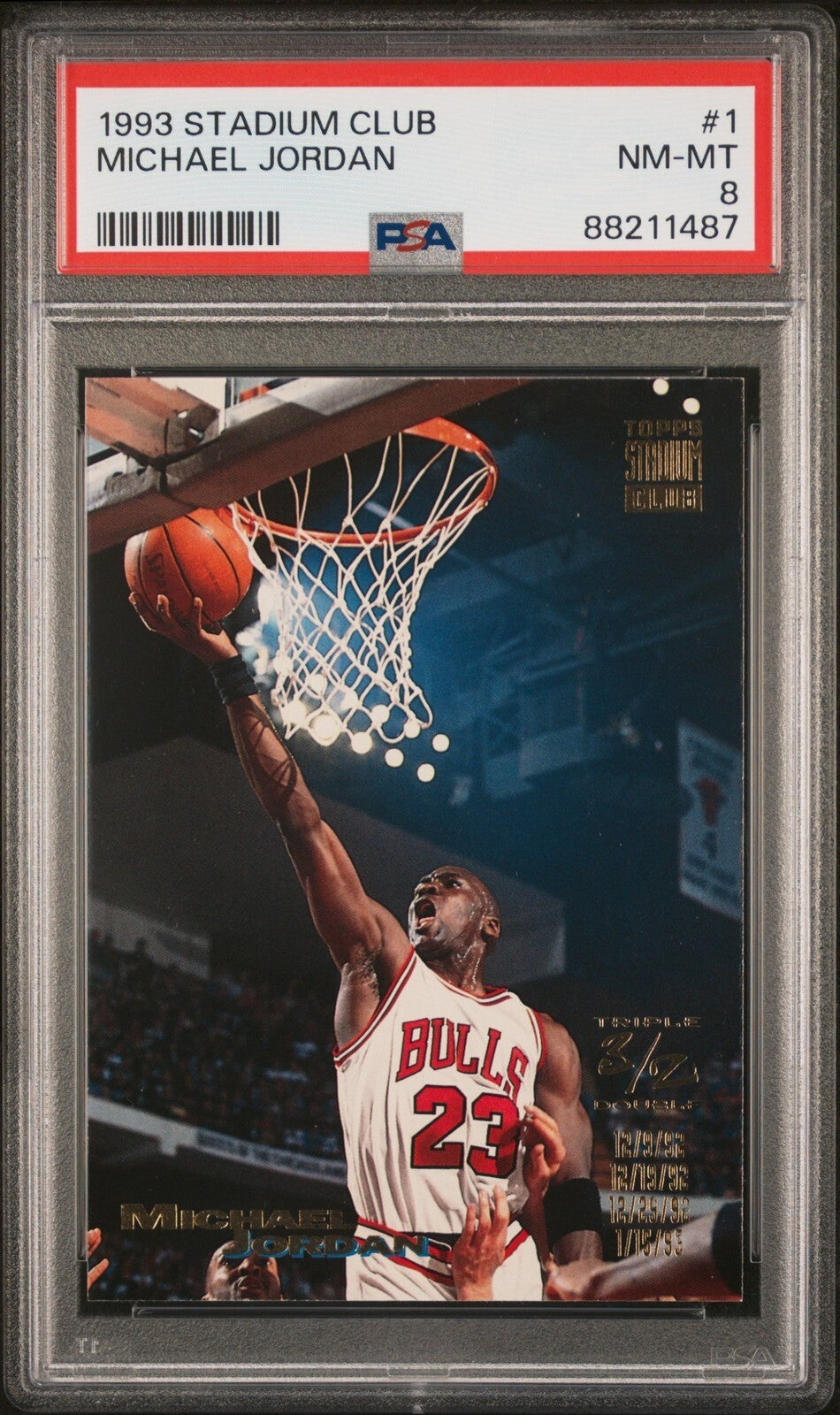 1993 Topps Stadium Club - #1 Michael Jordan PSA 8