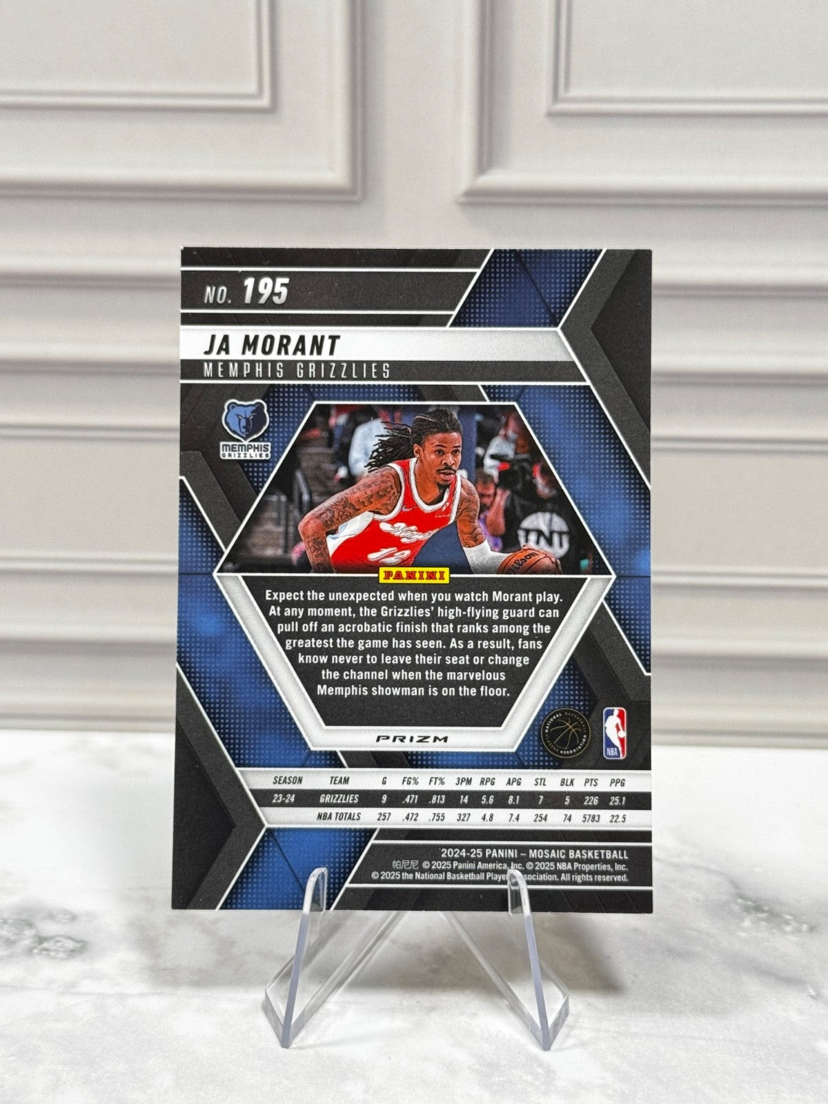 2024-25 Panini Mosaic - Ja Morant #195 Reactive Yellow Prizm