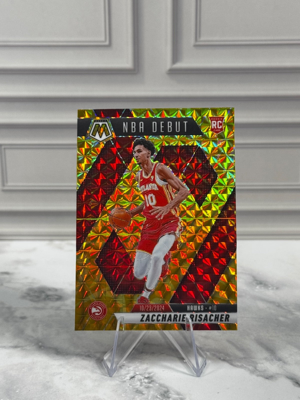 2024-25 Panini Mosaic - NBA Debut Zaccharie Risacher #269 Reactive Yellow (RC)