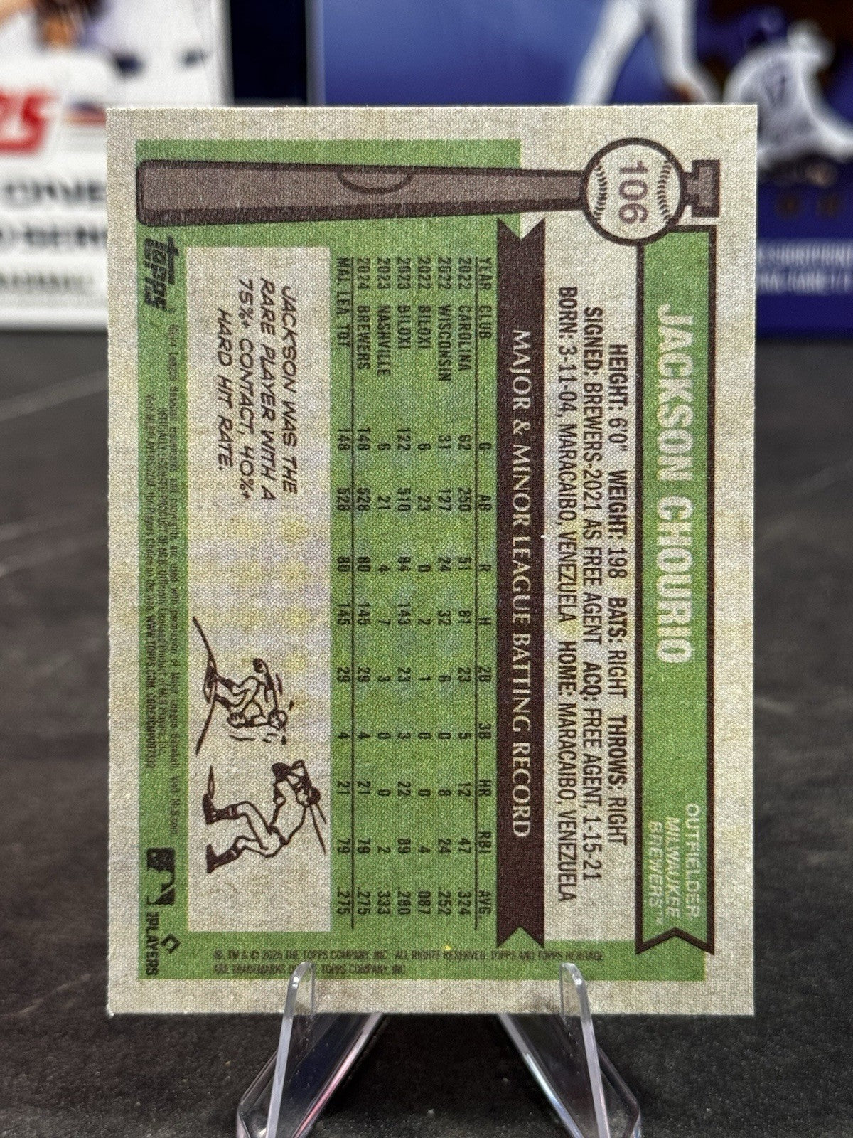 2025 Topps Heritage Jackson Chourio Rookie Cup #106 Milwaukee Brewers