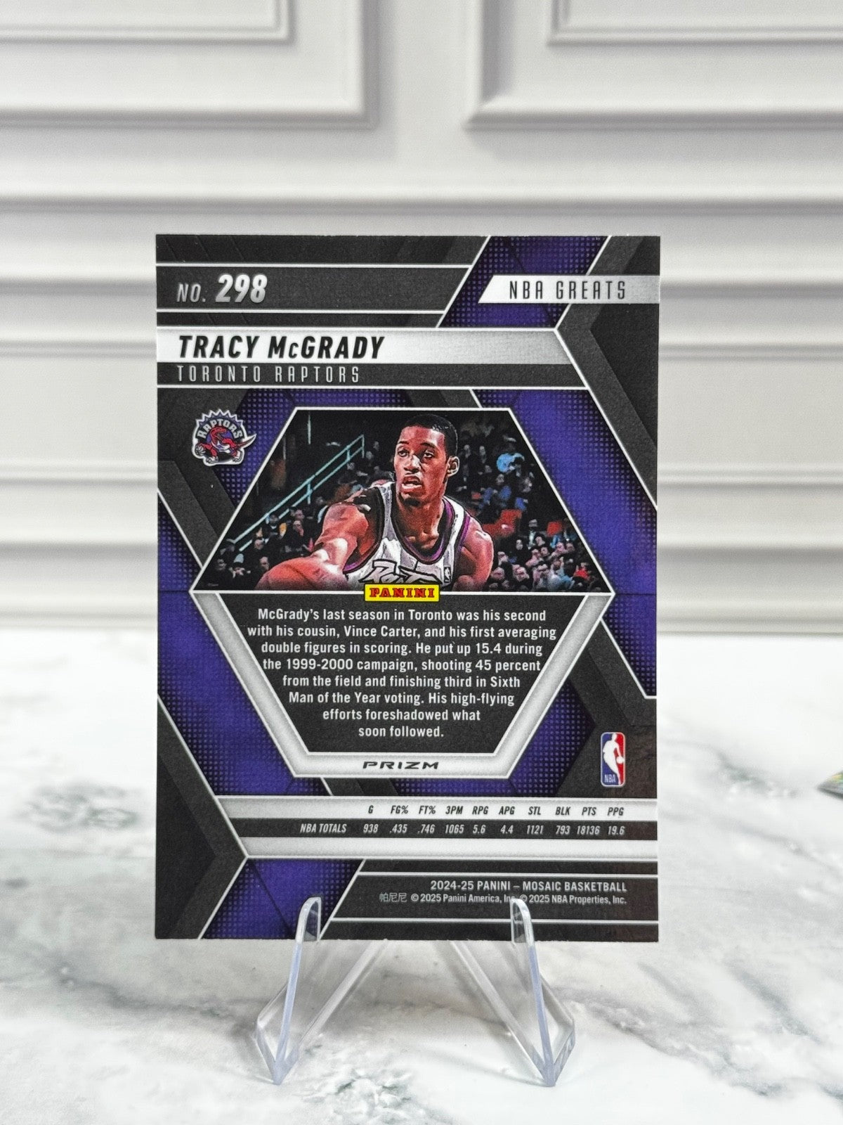 2024-25 Panini Mosaic - NBA Greats Tracy McGrady #298 Reactive Yellow Prizm