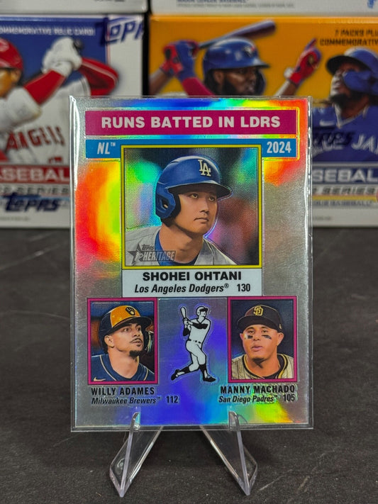 2025 Topps Heritage - League Leaders Shohei Ohtani, Machado, Adames #195 Chrome