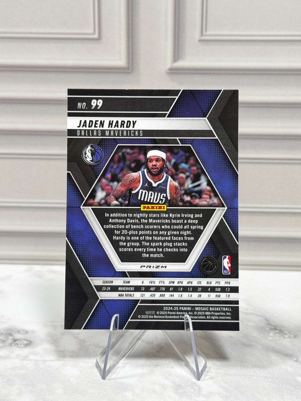 2024-25 Panini Mosaic - Jaden Hardy #99 Reactive Yellow Prizm