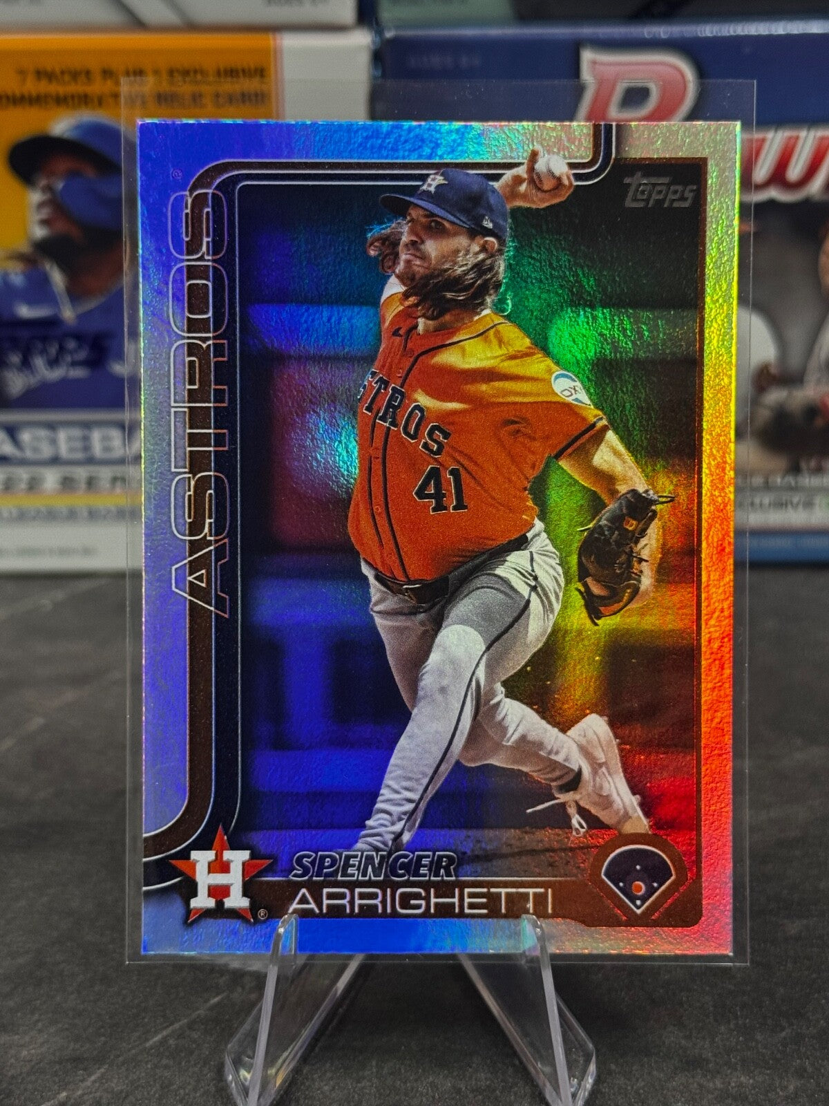 2025 Topps Series 2 - #522 Spencer Arrighetti Rainbow Foil ASTROS