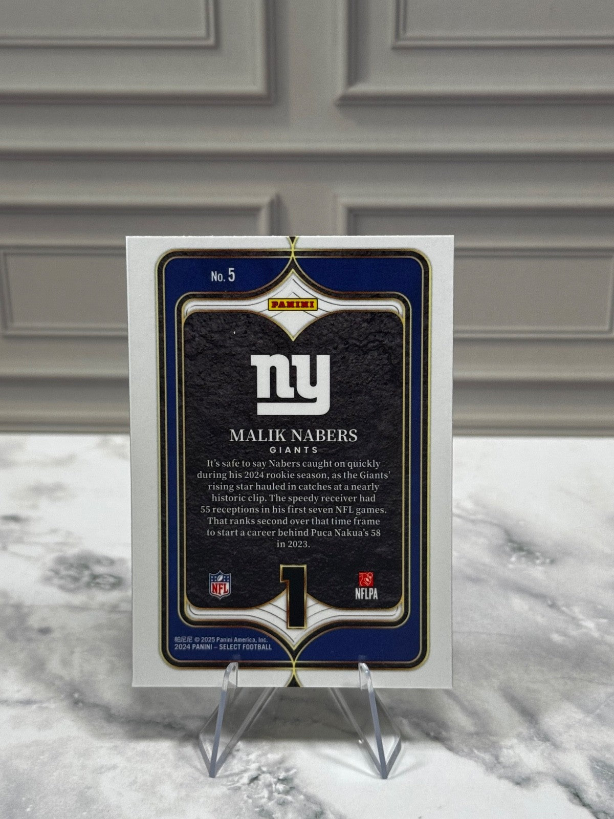 2024 Panini Select - Select Numbers Malik Nabers #5 (RC)