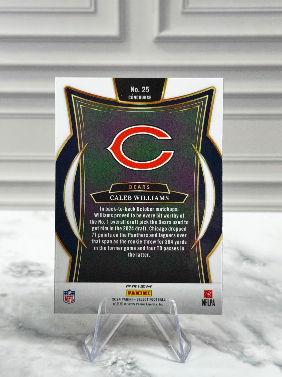 2024 Panini Select - Concourse Caleb Williams #25 Red & Yellow Shock Prizm (RC)