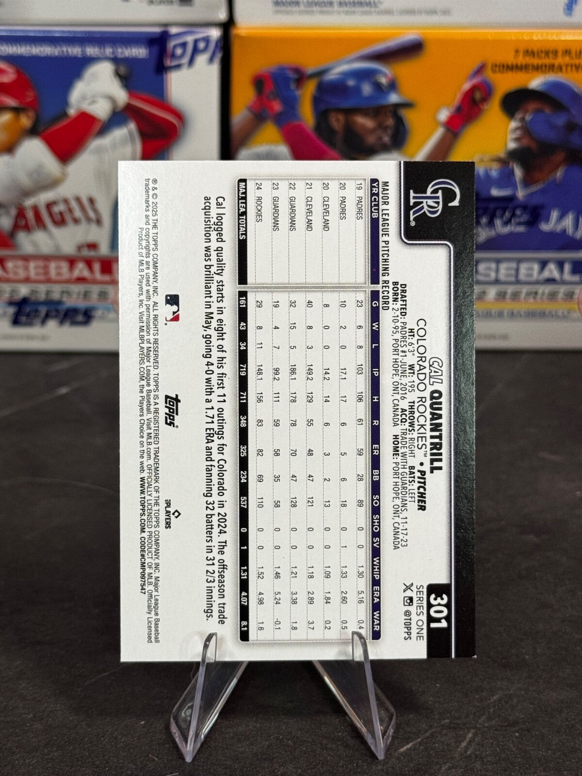 2025 Topps Series 1 - Cal Quantrill #301 Confetti Sparkle