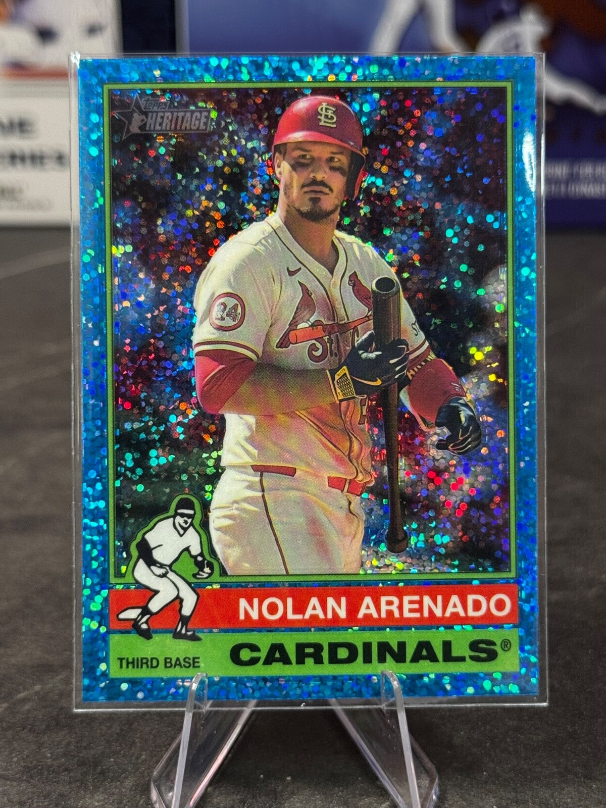 2025 Topps Heritage - Nolan Arenado Blue Sparkle #499