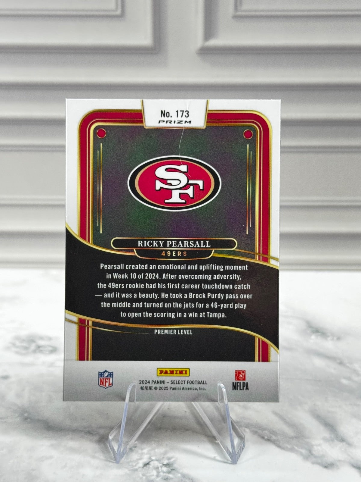 2024 Panini Select - Premier Level Ricky Pearsall #173 Red & Yellow Shock (RC)