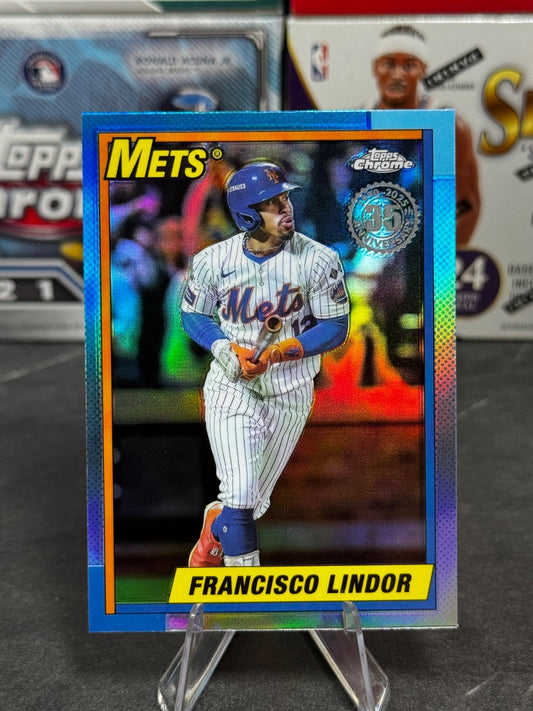 2025 Topps Chrome - 1990 Topps Refractor #90CB-10 Francisco Lindor