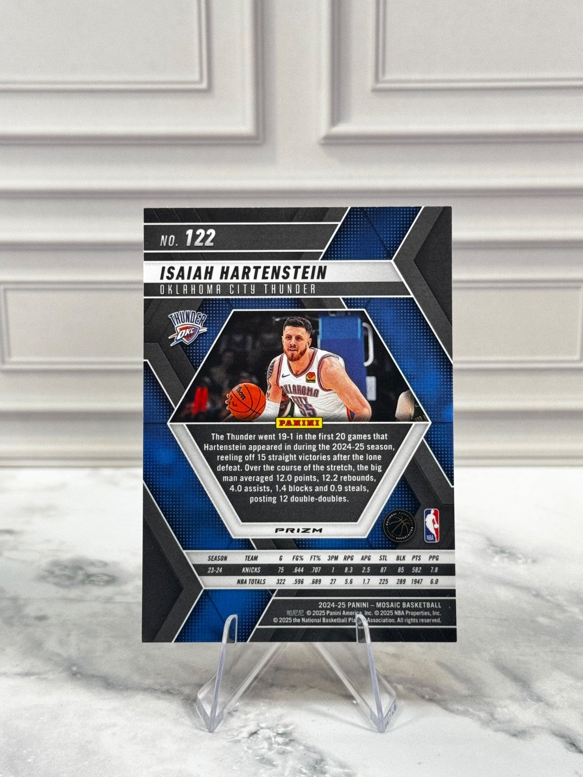 2024-25 Panini Mosaic - Isaiah Hartenstein #122 Yellow Reactive Prizm
