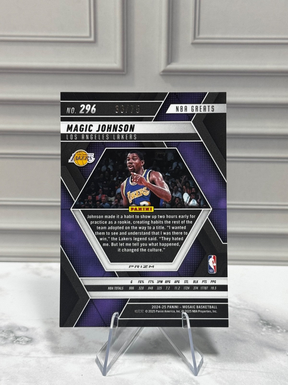 2024-25 Panini Mosaic magic Johnson #296 Blue Fluorescent Mosaic /75
