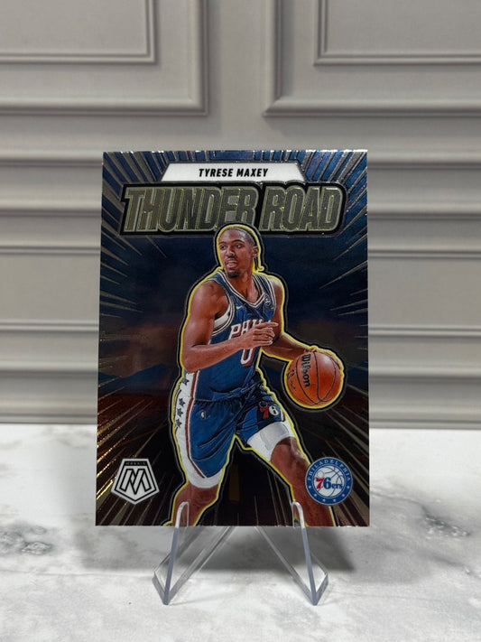 2024-25 Panini Mosaic - #12 Tyrese Maxey Thunder Road