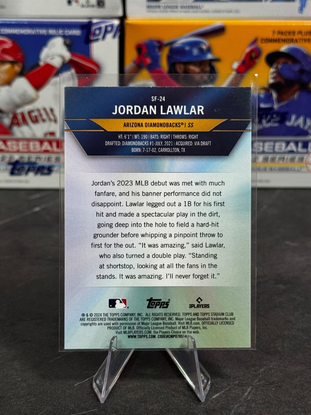 2024 Topps Stadium Club - Special Forces Jordan Lawlar #SF-24 (RC)