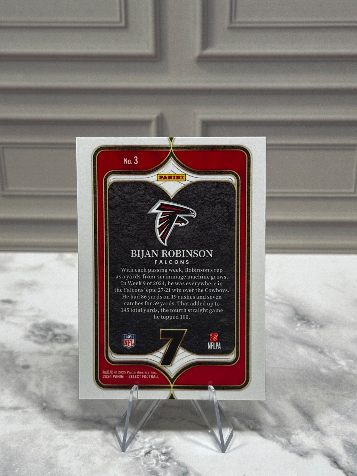 2024 Panini Select - Select Numbers Bijan Robinson #3